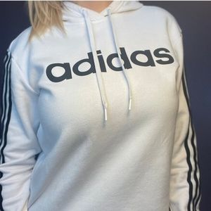Adidas white hoodie sweatshirt